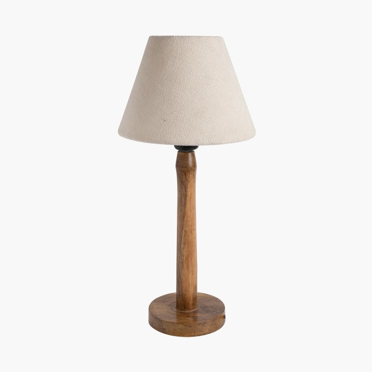 HOMESAKE Contemporary Decor White Solid Wood Table Lamp With Shade
