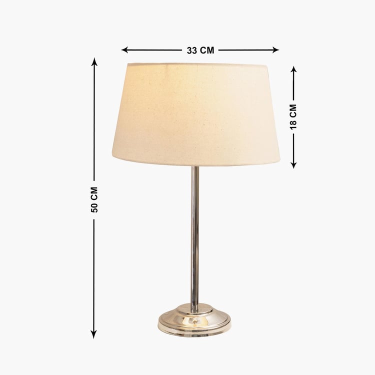 HOMESAKE Brown Steel Contemporary Electric Table Lamp With Jude Shade
