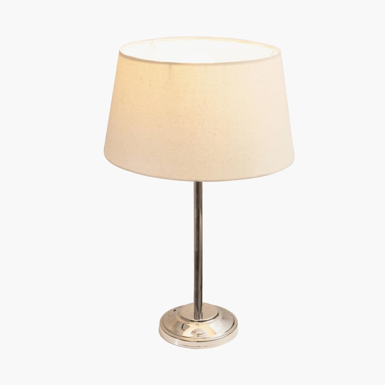 HOMESAKE Brown Steel Contemporary Electric Table Lamp With Jude Shade