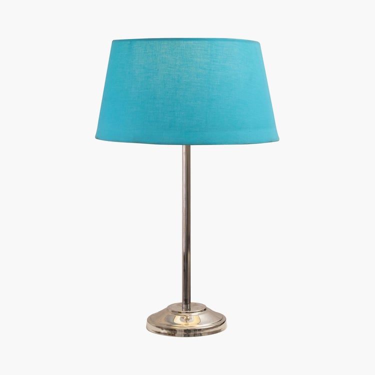 HOMESAKE Blue Metal Contemporary Electric Metal Table Lamp With Shade