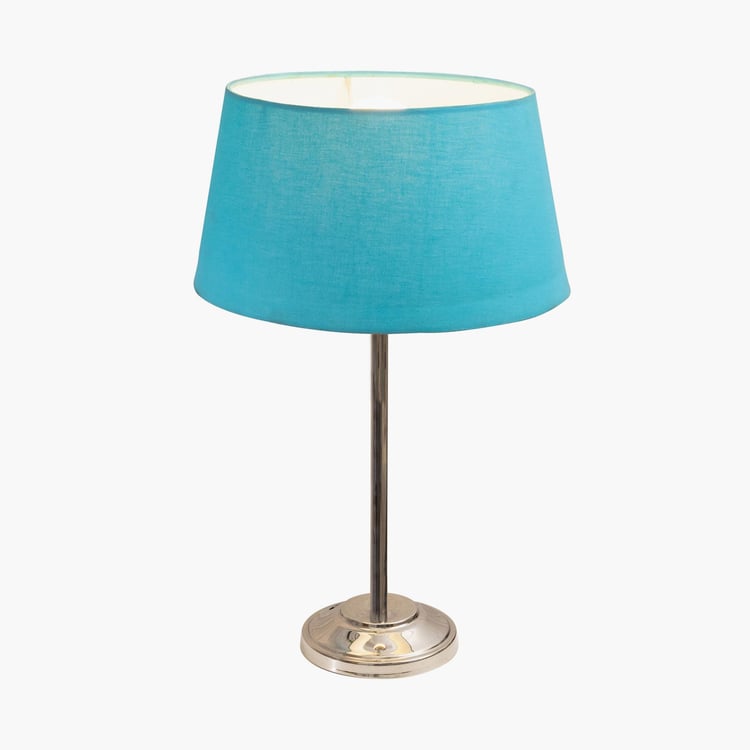 HOMESAKE Blue Metal Contemporary Electric Metal Table Lamp With Shade