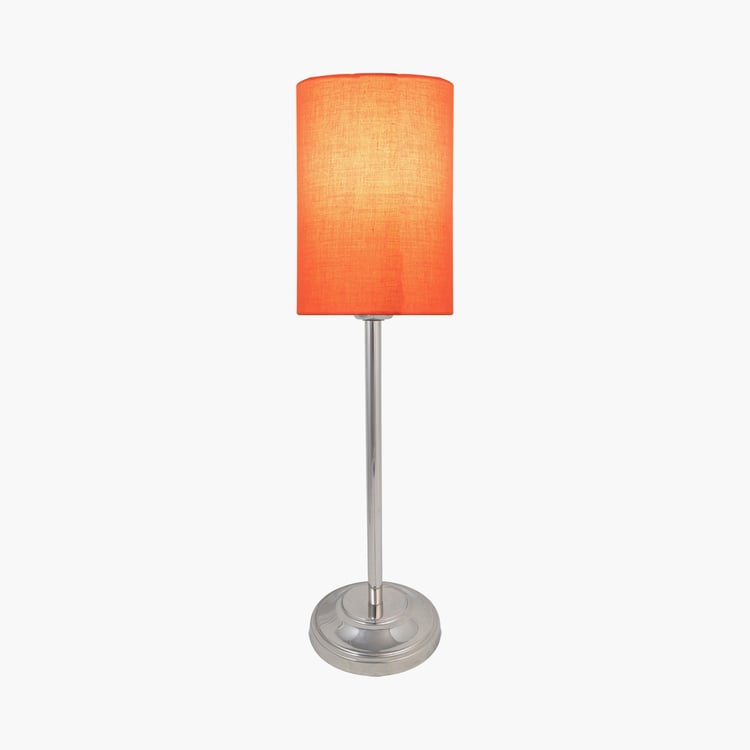 HOMESAKE Red Steel Table Lamp With Linen Shade