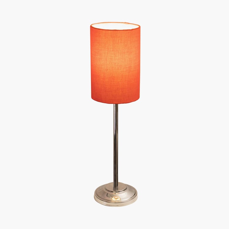 HOMESAKE Red Steel Table Lamp With Linen Shade