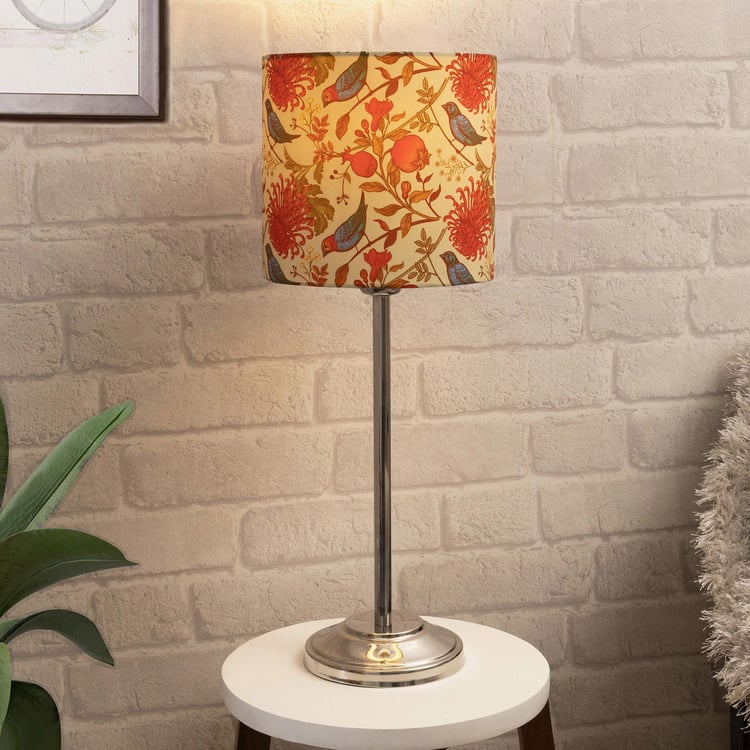 HOMESAKE Contemporary Red Printed Steel Table Lamp