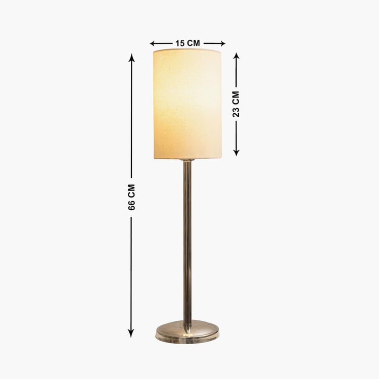 HOMESAKE Contemporary Decor Beige Steel Table Lamp With Shade