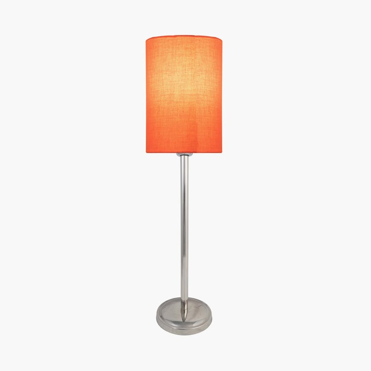 HOMESAKE Red Steel Table Lamp With Linen Shade