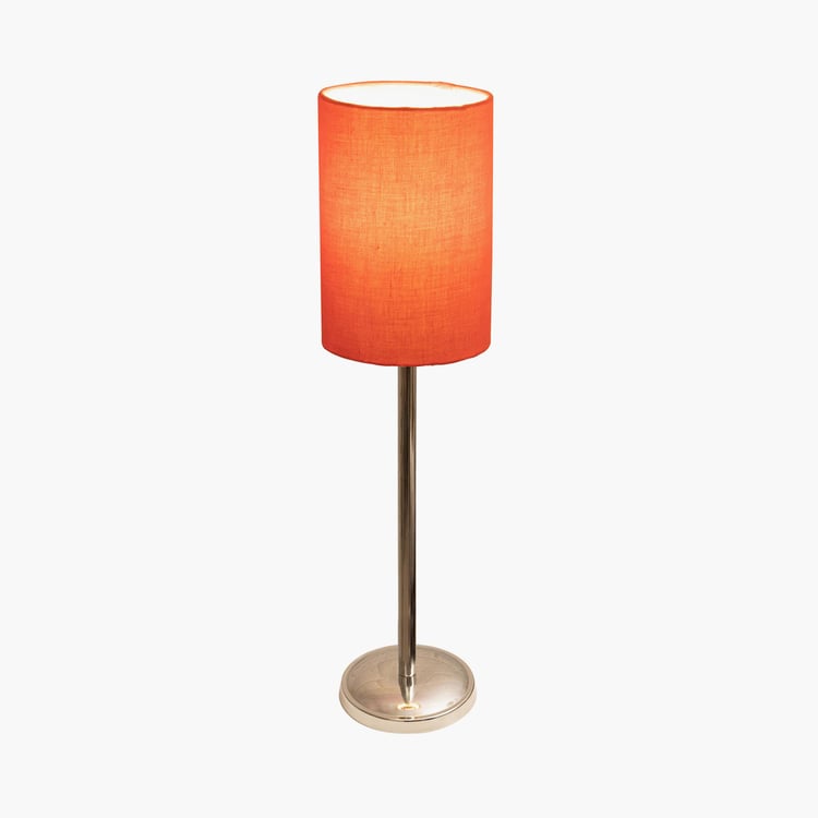 HOMESAKE Red Steel Table Lamp With Linen Shade