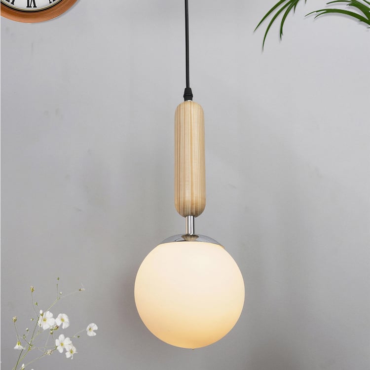 Buy HOMESAKE White Frosted Glass Globe Ceiling Light from Homesake at ...