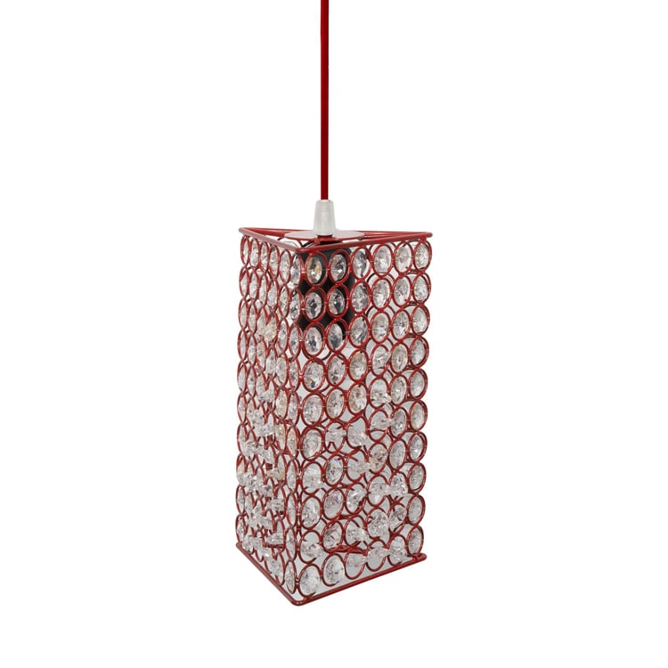 HOMESAKE Contemporary Decor Red Crystal Pendant Ceiling Light