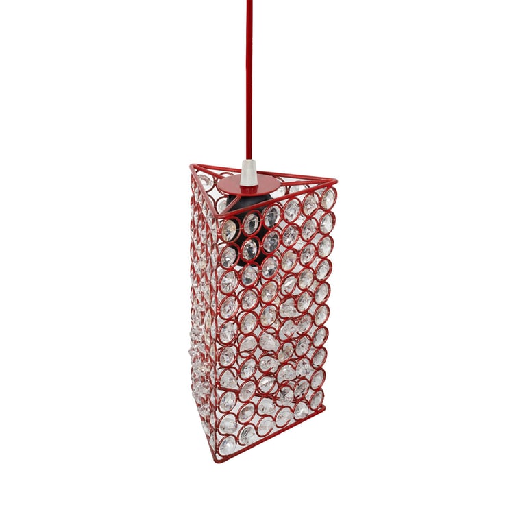 HOMESAKE Contemporary Decor Red Crystal Pendant Ceiling Light