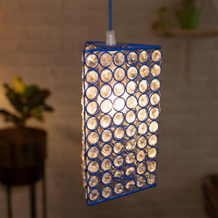 HOMESAKE Contemporary Decor Blue Crystal Pendant Light