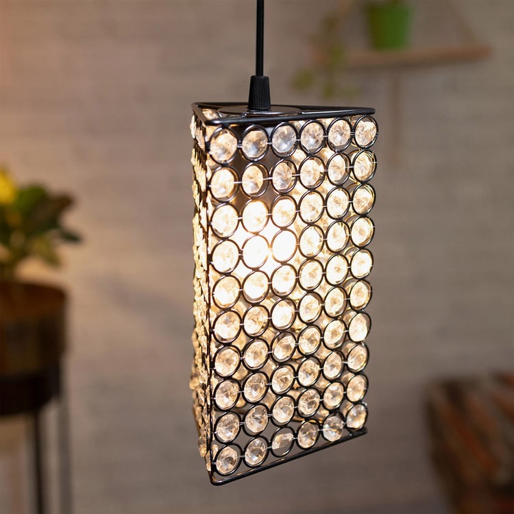 HOMESAKE Contemporary Decor Black Crystal Pendant Light