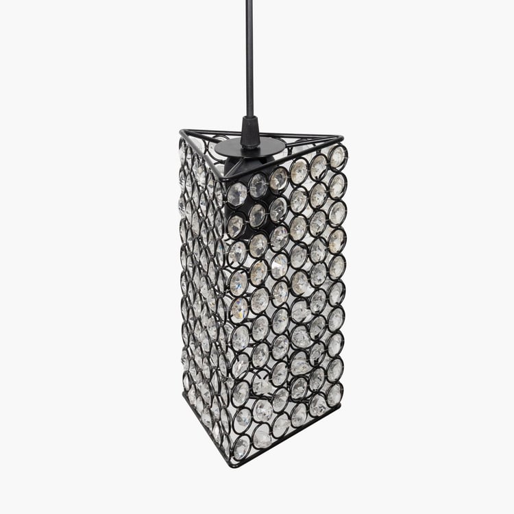 HOMESAKE Contemporary Decor Black Crystal Pendant Light