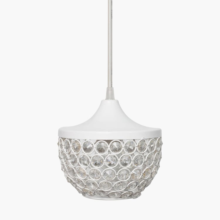 HOMESAKE White Crystal Embellished Goblet Metal Ceiling Light
