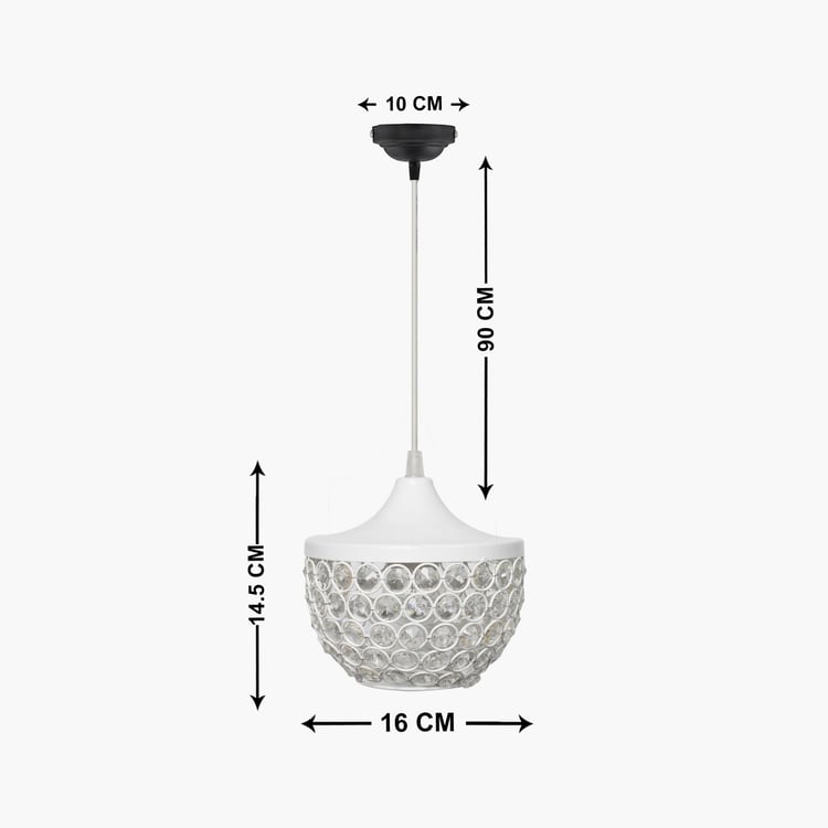 HOMESAKE White Crystal Embellished Goblet Metal Ceiling Light