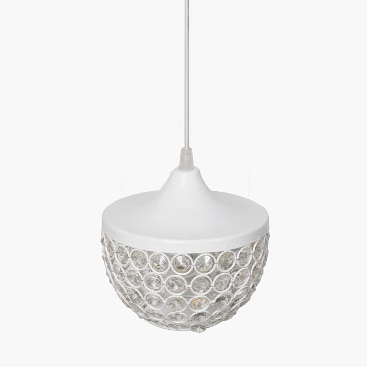 HOMESAKE White Crystal Embellished Goblet Metal Ceiling Light