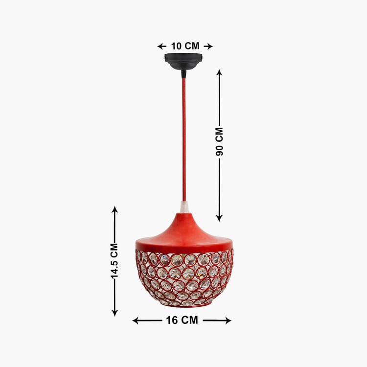 HOMESAKE Contemporary Decor Red Crystal Pendant Light