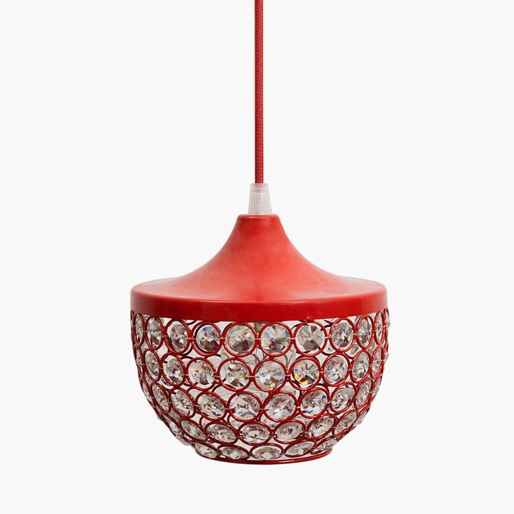 HOMESAKE Contemporary Decor Red Crystal Pendant Light