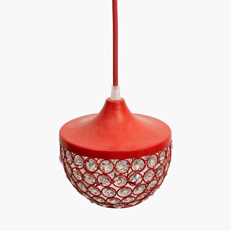 HOMESAKE Contemporary Decor Red Crystal Pendant Light