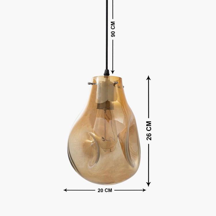 HOMESAKE Amber Organic Drop Glass Pendant Light