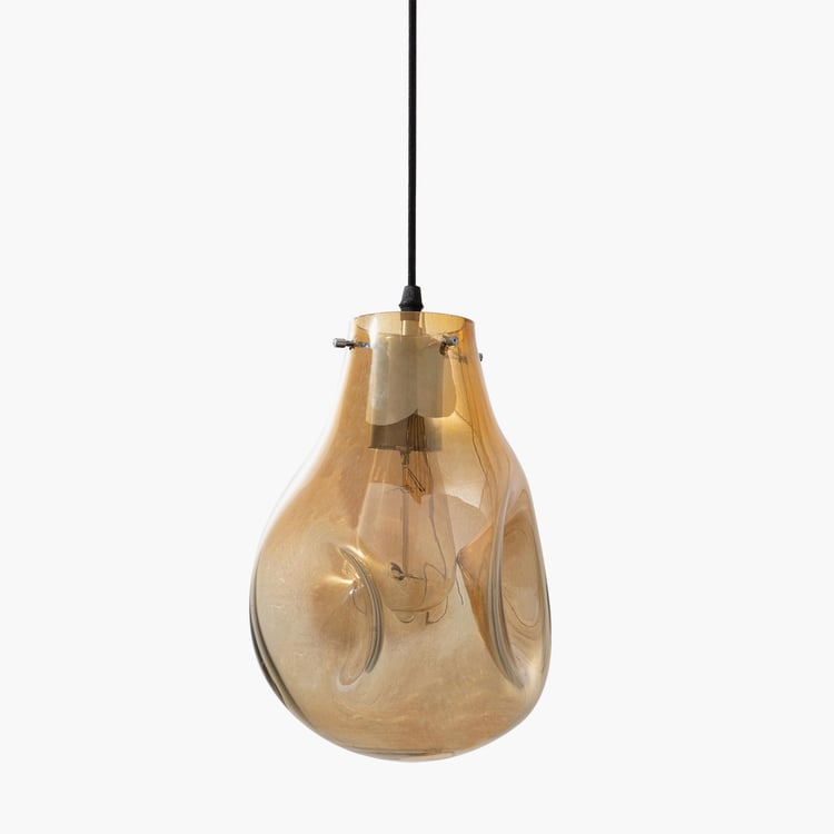 HOMESAKE Amber Organic Drop Glass Pendant Light