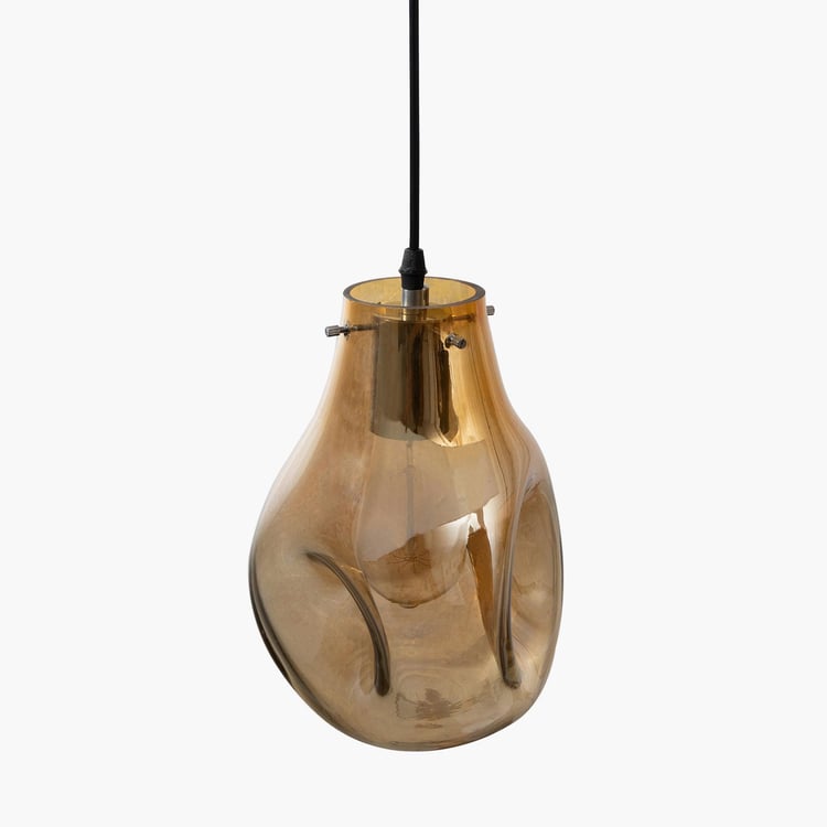 HOMESAKE Amber Organic Drop Glass Pendant Light