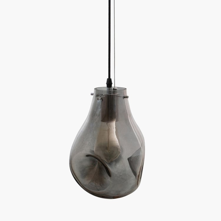 HOMESAKE Grey Organic Teardrop Glass Pendant Light