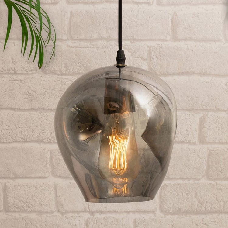 HOMESAKE Grey Organic Glass Drop Pendant Light