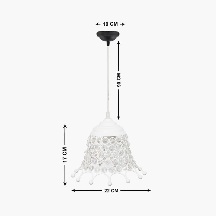 HOMESAKE Contemporary Decor White Crystal Pendant Light