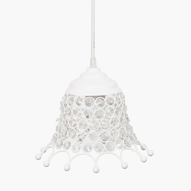 HOMESAKE Contemporary Decor White Crystal Pendant Light