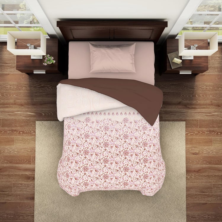 SPACES Essentials Pink Floral Printed Cotton Single Quilt - 150x218cm