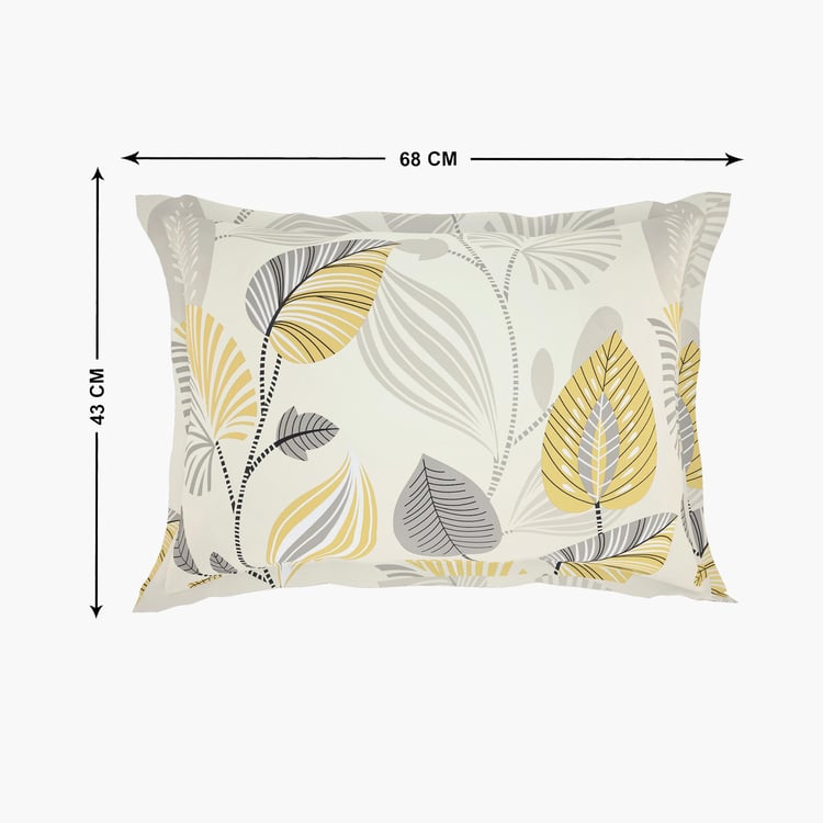 SPACES Occasions Light Brown Printed Cotton Super King Bedsheet Set - 274x274cm - 3Pcs