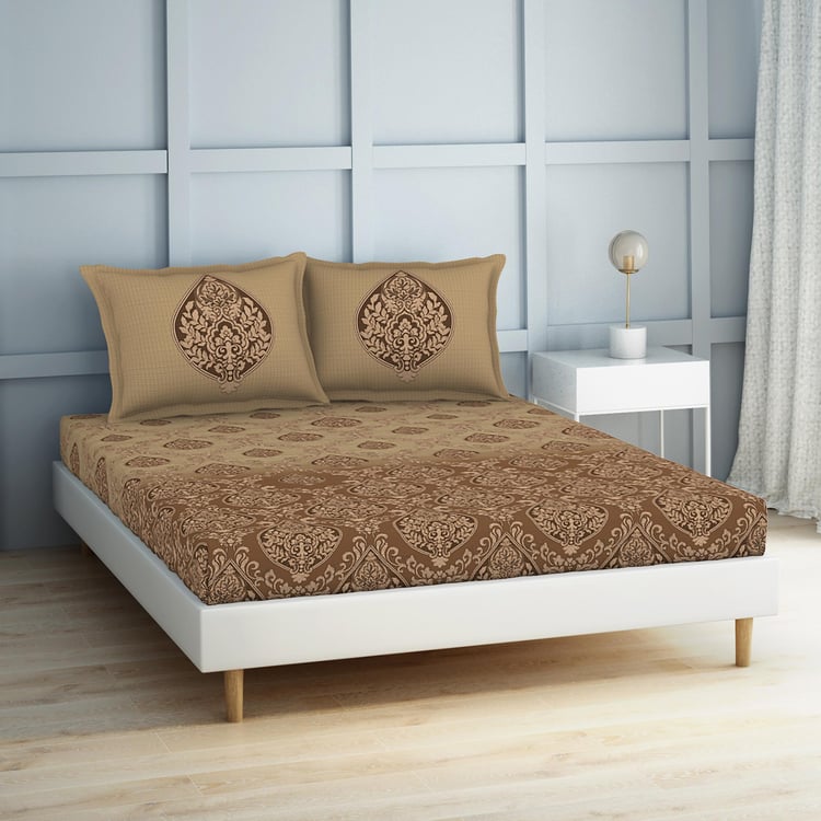 SPACES Organic Cotton 180TC Printed 3Pcs Super King Bedsheet Set