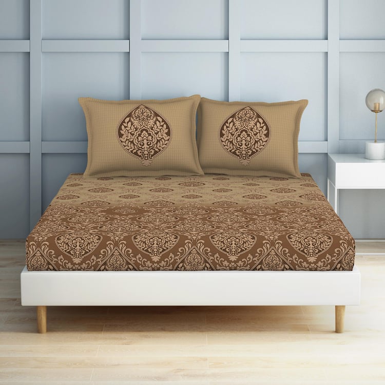SPACES Organic Cotton 180TC Printed 3Pcs Super King Bedsheet Set