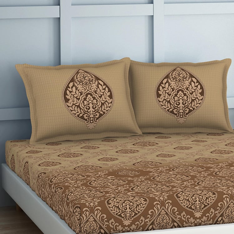 SPACES Organic Cotton 180TC Printed 3Pcs Super King Bedsheet Set