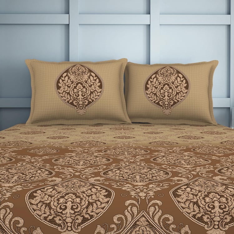 SPACES Organic Cotton 180TC Printed 3Pcs Super King Bedsheet Set