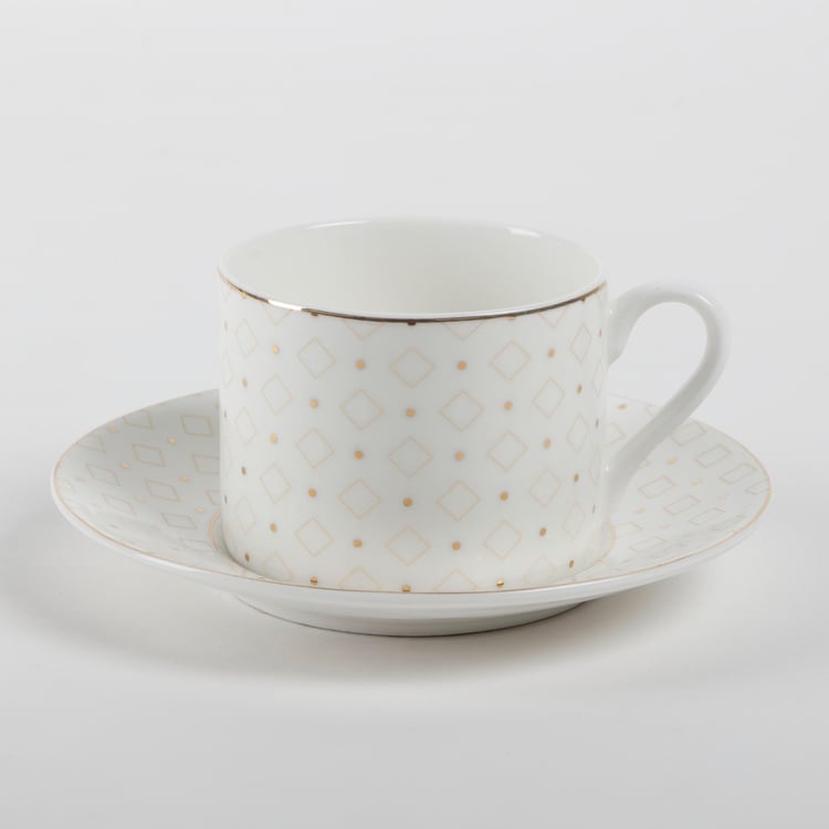 Glitz D�cor Bone China Cup and Saucer - 200ml