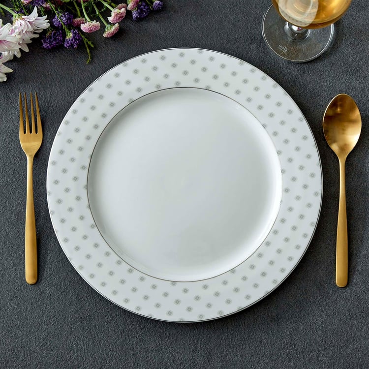 Glitz Bone China Printed Dinner Plate - 27.5cm