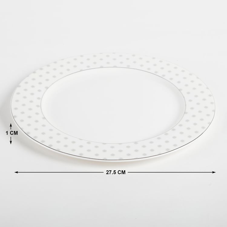 Glitz Bone China Printed Dinner Plate - 27.5cm