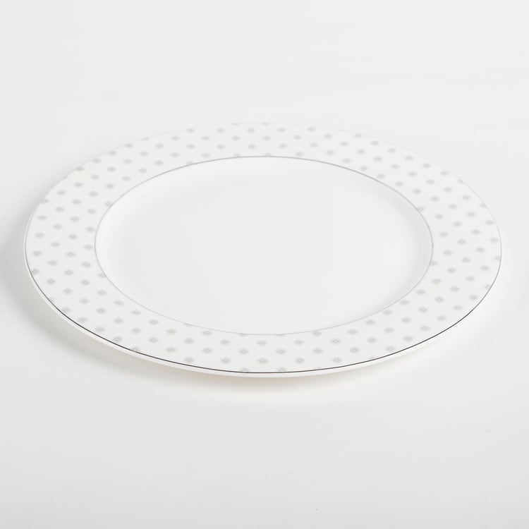 Glitz Bone China Printed Dinner Plate - 27.5cm