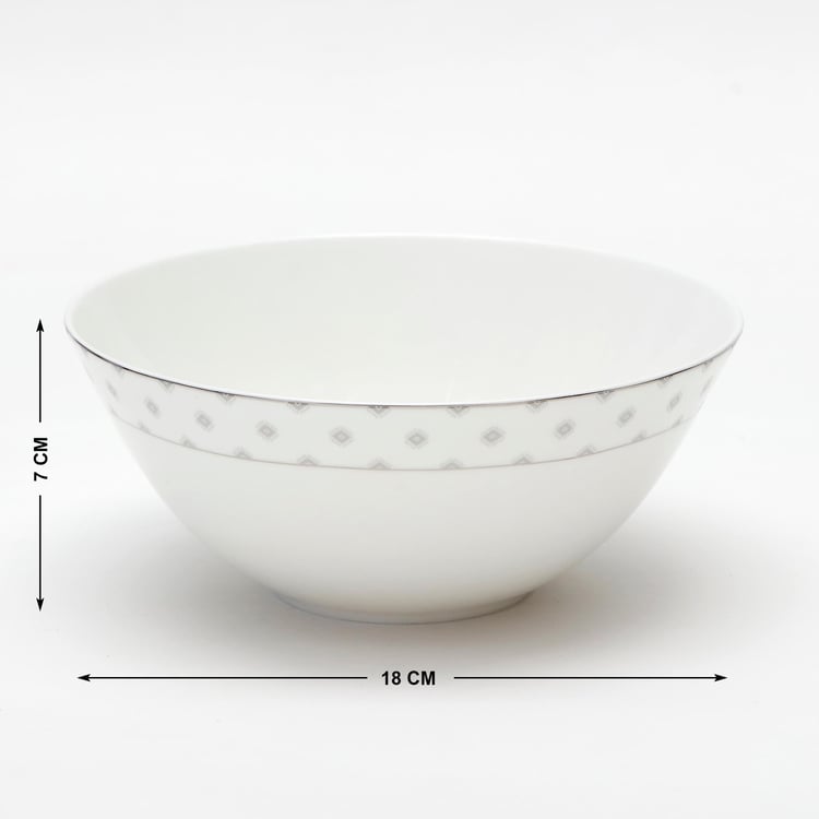 Glitz Bone China Printed Cereal Bowl - 800ml
