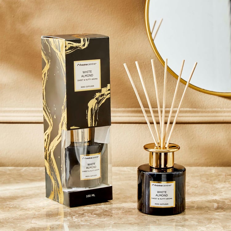 Eternity Glass White Almond Reed Diffuser Set
