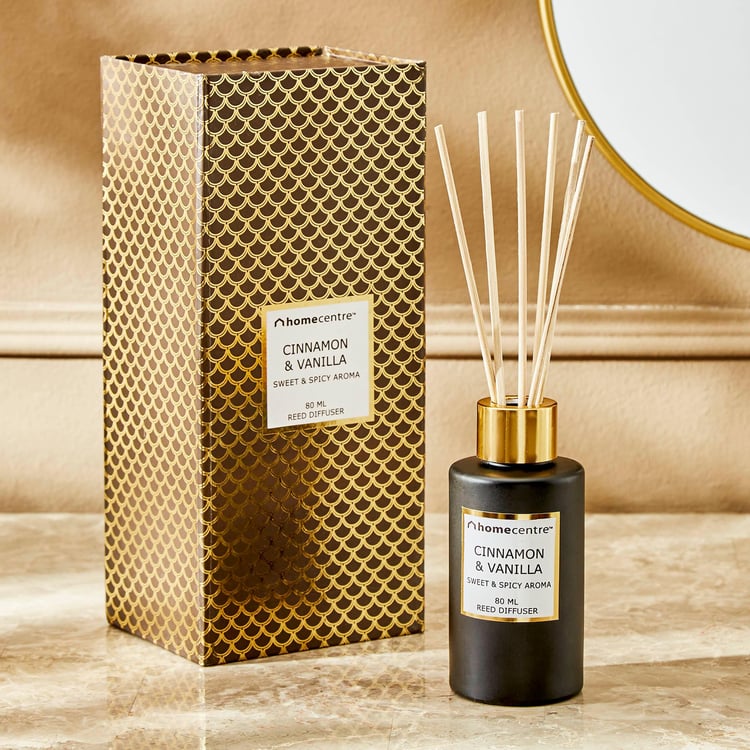 Eternity Glass Cinnamon and Vanilla Reed Diffuser Set