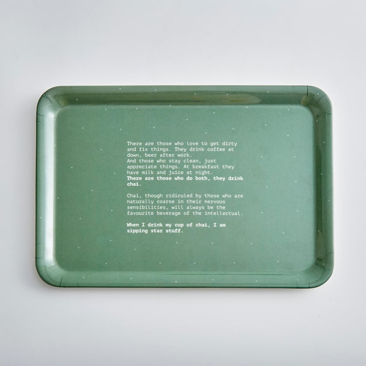 Garnet Melamine Printed Serving Tray - 35x24cm