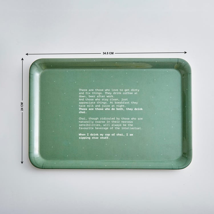 Garnet Melamine Printed Serving Tray - 35x24cm