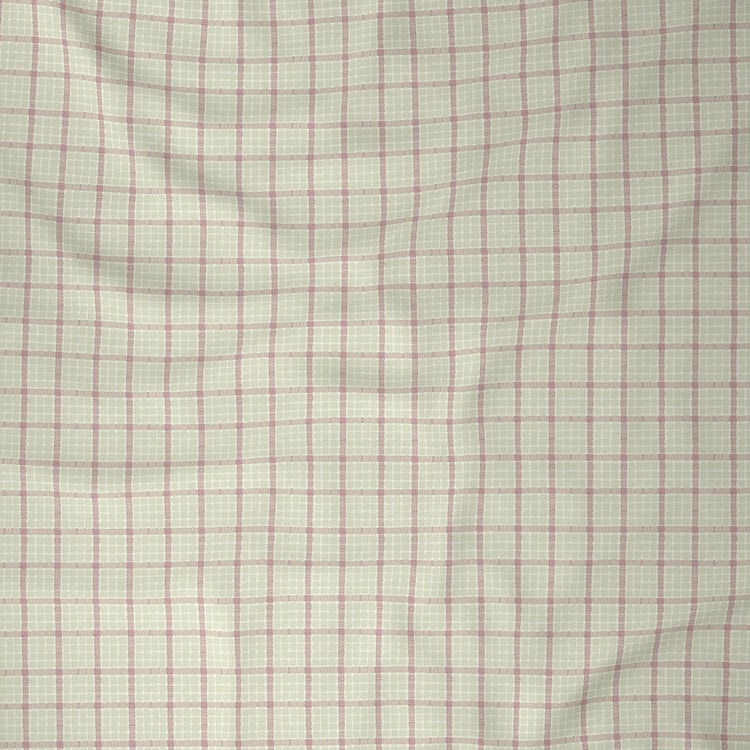 MASPAR Backyard Patio Cotton Checked Double Quilt