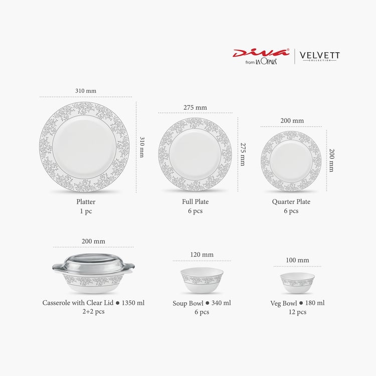 SOLITAIRE Velvett 35Pcs Opalware Dinner Set