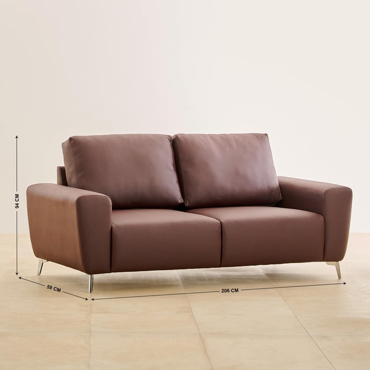 Verona Next Faux Leather 3-Seater Sofa - Brown