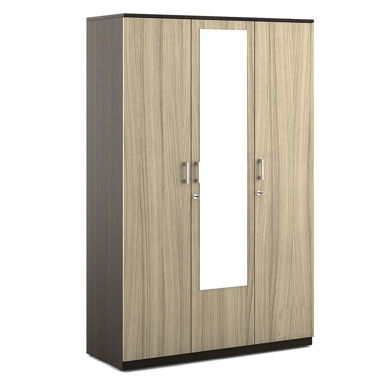 Helios Lawrence 3-Door Wardrobe with Mirror - Beige