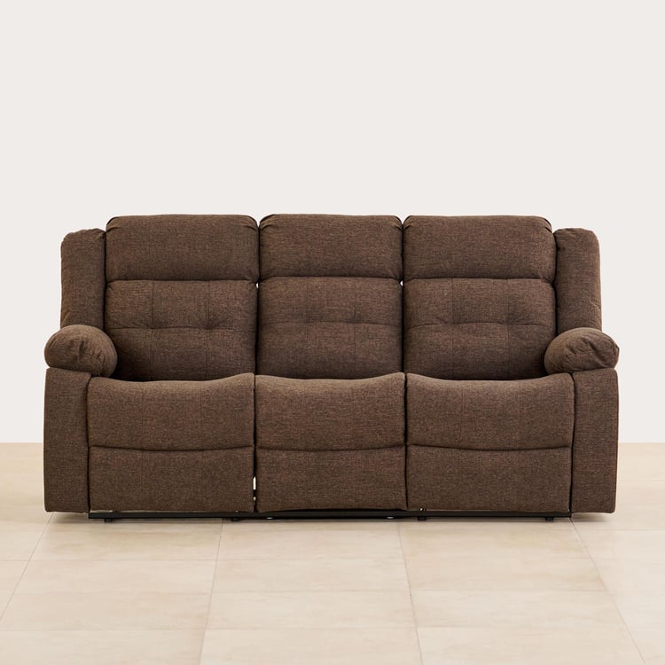 Helios Zurich Fabric 3-Seater Manual Recliner - Brown